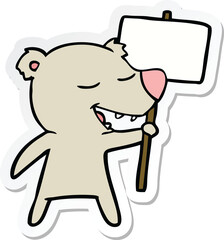 sticker of a cartoon bear