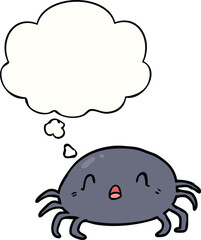 cartoon spider and thought bubble