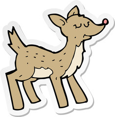 sticker of a cute cartoon deer