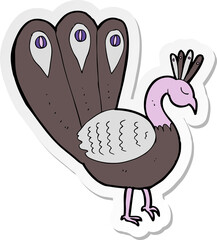 sticker of a cartoon peacock