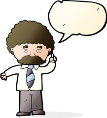 cartoon teacher with speech bubble