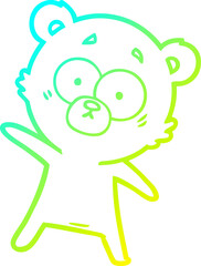 cold gradient line drawing surprised bear cartoon