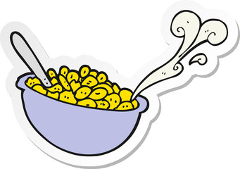 sticker of a cartoon bowl of cereal