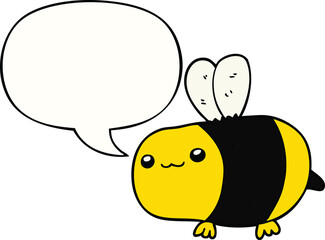 cartoon bee and speech bubble