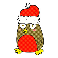 cartoon christmas robin