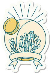 sticker of tattoo style jar of candy