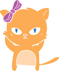 cute flat color style cartoon cat