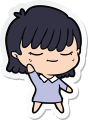sticker of a cartoon woman