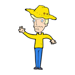 cartoon man in outback hat