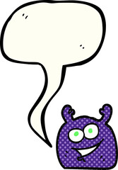 comic book speech bubble cartoon little alien