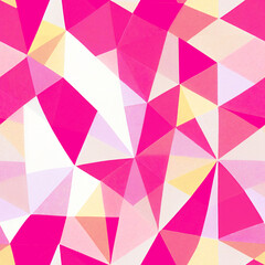 Fototapeta na wymiar Geometric seamless pattern, irregular background. Art graphic pink print, abstract geometric polygonal shapes. For interior design, fashion cloth, textile, fabric, wrapping paper 
