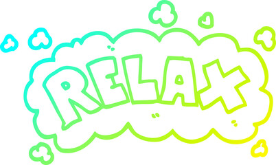 cold gradient line drawing cartoon relax symbol