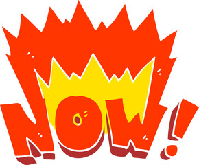 flat color illustration of a cartoon now symbol