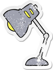 retro distressed sticker of a cartoon lamp