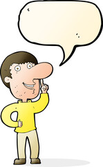 cartoon man with idea with speech bubble