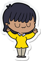 Obraz premium sticker of a cartoon woman