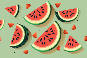 Watermelon pattern. Generative AI