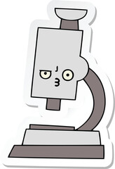 sticker of a cute cartoon microscope