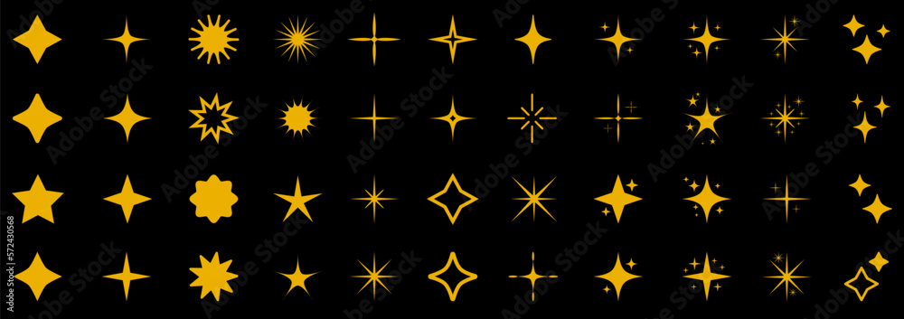 Wall mural stars set icons, rating star signs collection symbol – stock vector