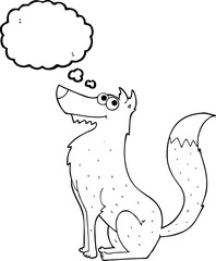 thought bubble cartoon wolf