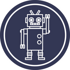 dancing robot circular icon