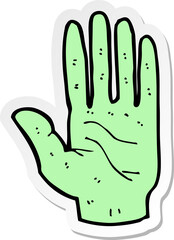 sticker of a cartoon zombie hand