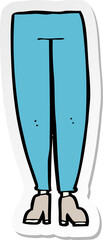 sticker of a cartoon female legs