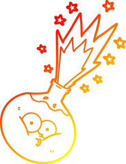 warm gradient line drawing cartoon potion exploding