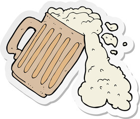 sticker of a cartoon mug of beer