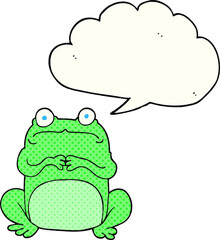 Obraz premium comic book speech bubble cartoon nervous frog