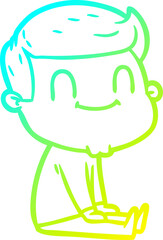 cold gradient line drawing cartoon friendly man