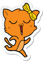 sticker of a cartoon cat