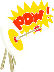 flat color illustration of a cartoon archery target