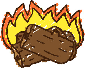 Camp Fire Chalk Drawing