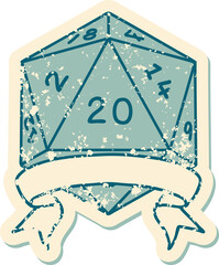 natural 20 critical hit D20 dice roll illustration
