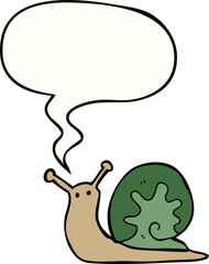 cartoon snail and speech bubble