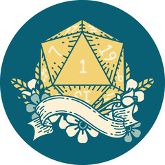 natural one d20 dice roll illustration