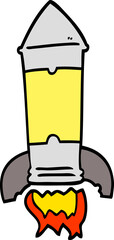 hand drawn doodle style cartoon rocket