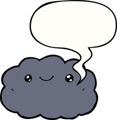 cartoon cloud and speech bubble