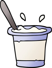 vector gradient illustration cartoon yogurt