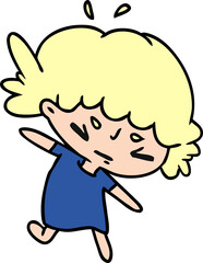 cartoon of a cute kawaii girl