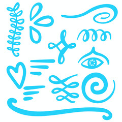 Fototapeta premium Blue Swirls and Swooshes Vector Accent Line Work