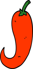 cartoon doodle red hot chilli pepper