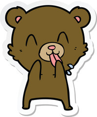 sticker of a rude cartoon bear