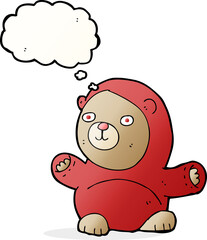 cartoon teddy bear with thought bubble