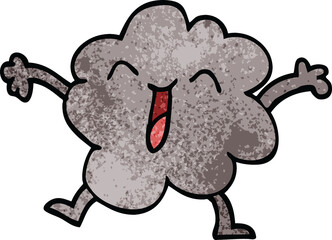 cartoon doodle happy grey cloud