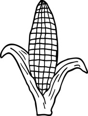 line drawing cartoon healthy corn