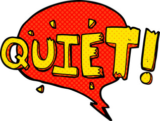 cartoon comic book shout for quiet