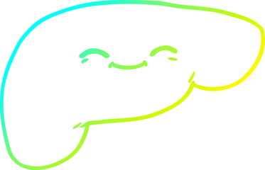 cold gradient line drawing cartoon liver