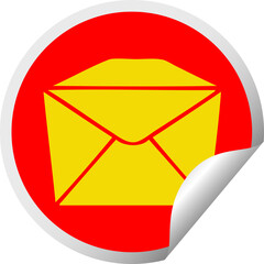 quirky circular peeling sticker cartoon parcel